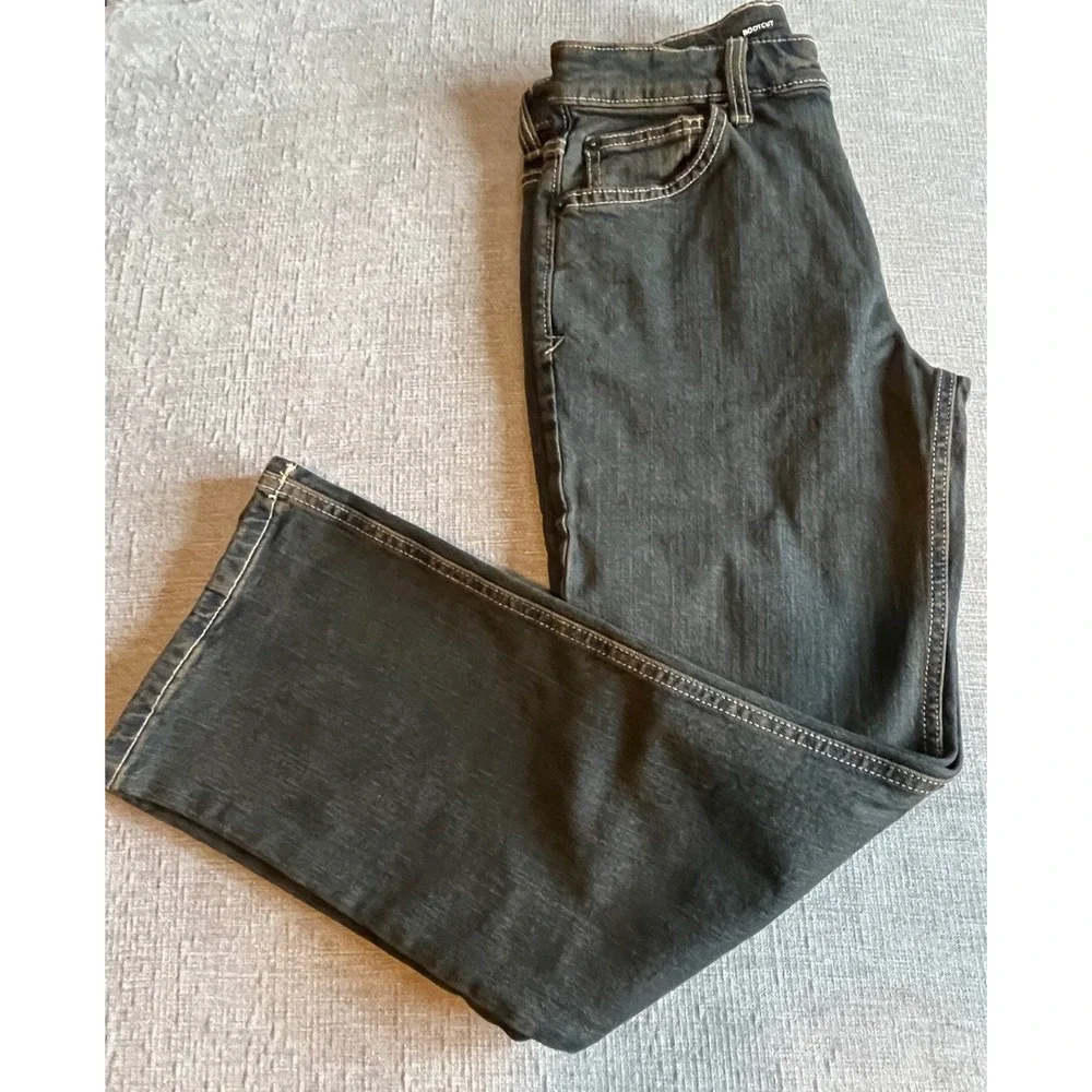 Cat & Jack Boys Bootcut Jeans Size 12 Regular Charcoal Gray Stretch Denim NEW